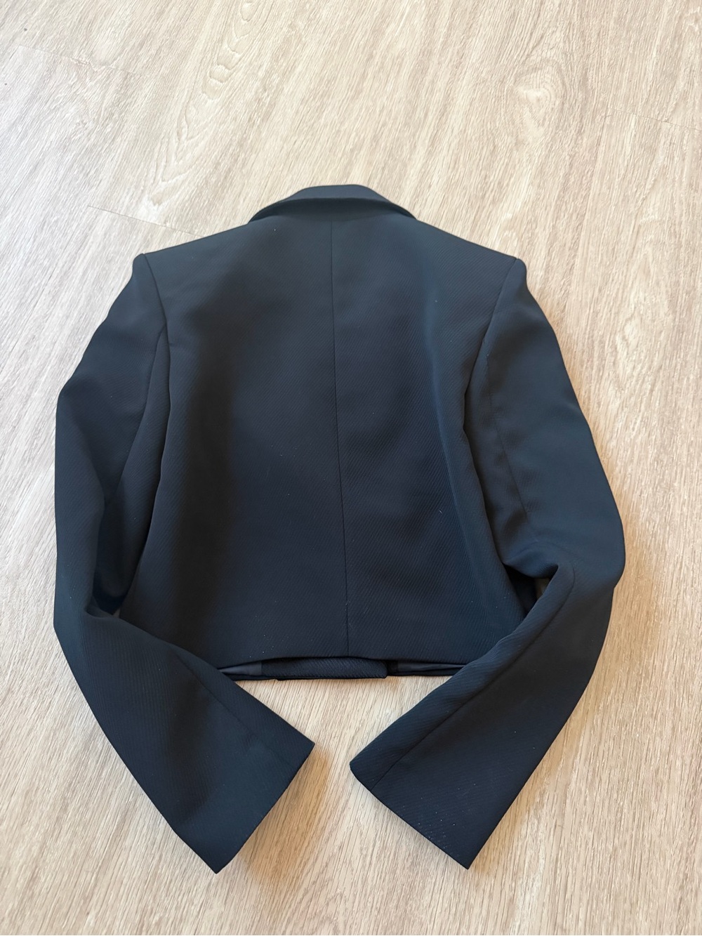 Maje Black Cropped Suit Single-Button Blazer size 36 - Picture 3 of 4